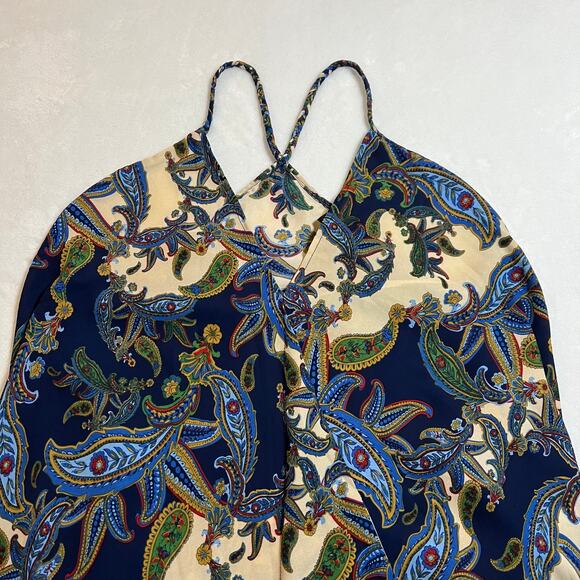 Romeo & Juliet Couture Sleeveless Paisley Print Handkerchief Midi Dress Size S - Picture 3 of 7